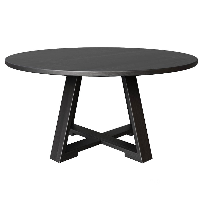 Uttermost Gidran Round Wood Rich Charcoal Black Dining Table Image 3