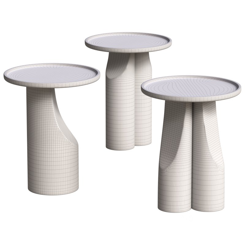 Round walnut side table Image 4