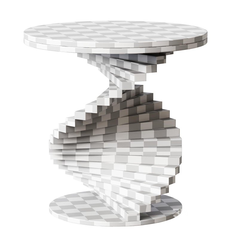 Round Faux Marble Gold Side Table with Metal Frame Image 1