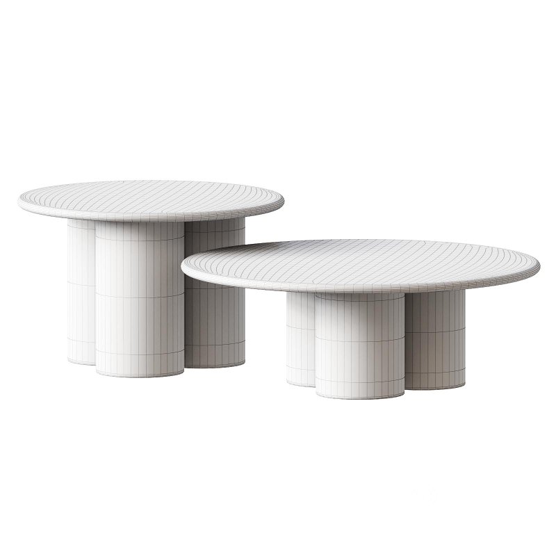 Marble coffee table set Mozo – Light oak Image 6