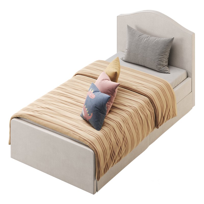 Upholstered bed frame Kilanda light beige Luroy Standard Single Image 8