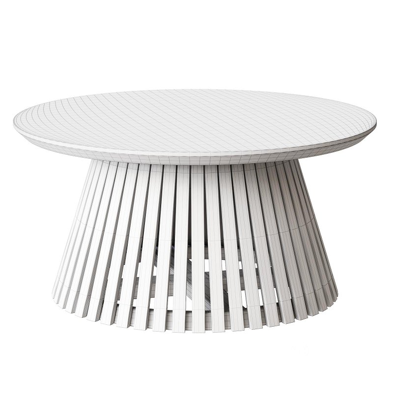 Buley Round Slatted Coffee Table Image 1