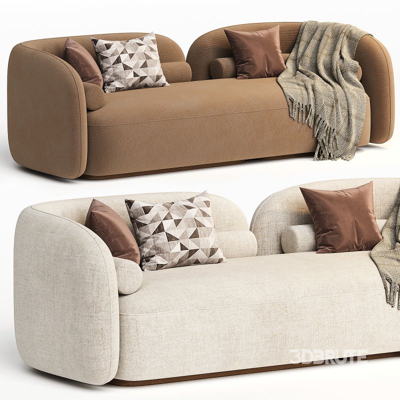Scandinavian style velvet sofa Image 2