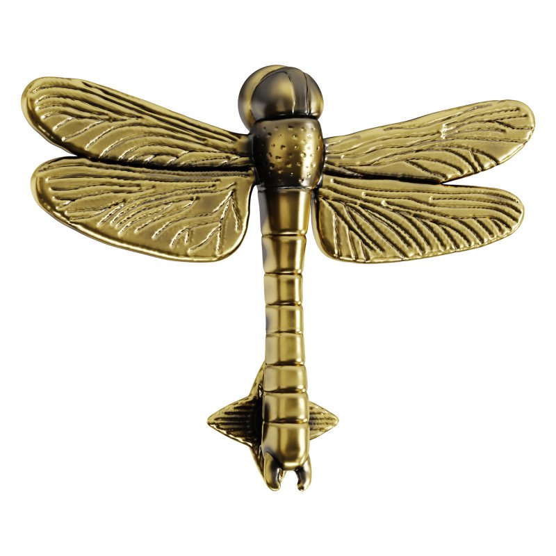 Antique Brass Dragonfly Design Front Door Knocker Vintage Style Image 4