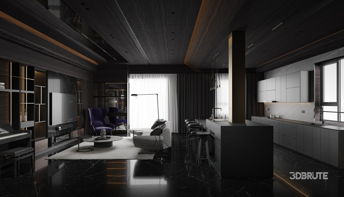 Living Room Dining Room Kitchen Image 4