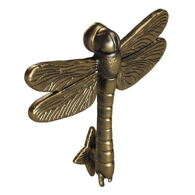 Antique Brass Dragonfly Design Front Door Knocker Vintage Style Image 9