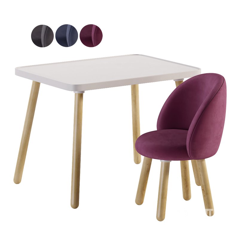 Table and chair childrens set Image 1