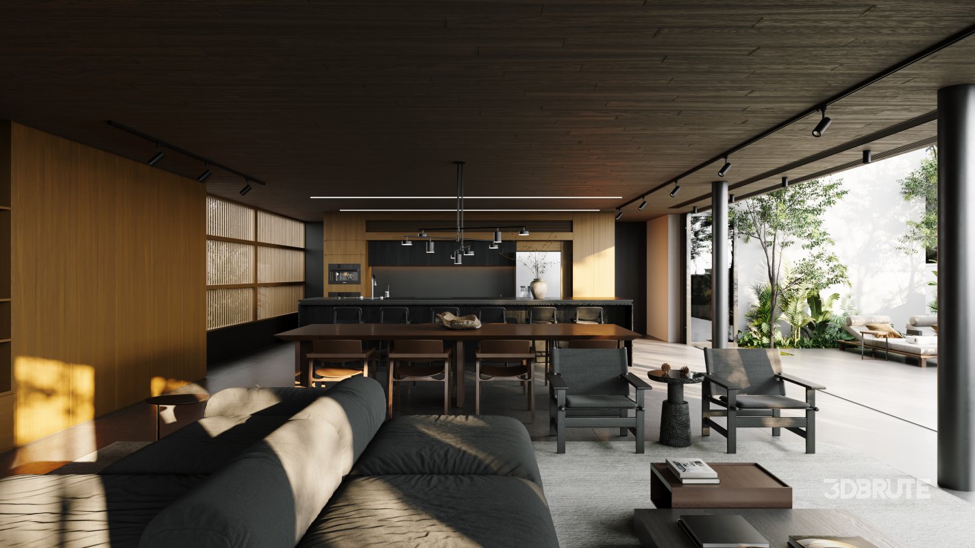 Living Room Dining Room Kitchen Image 17