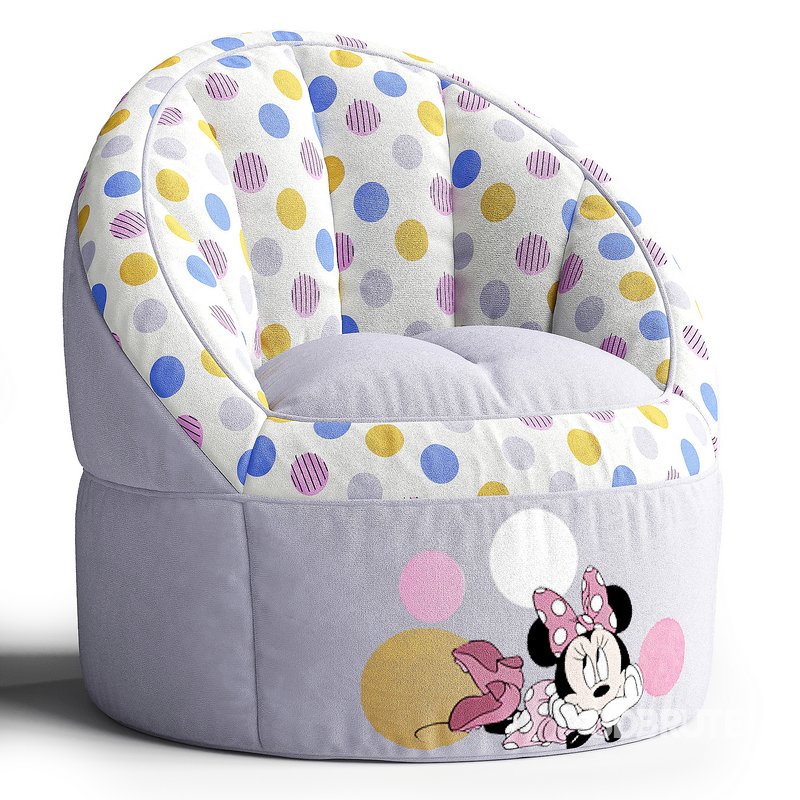 Disney Minnie Mouse Purple Polyester Bean Bag Chair Image 1