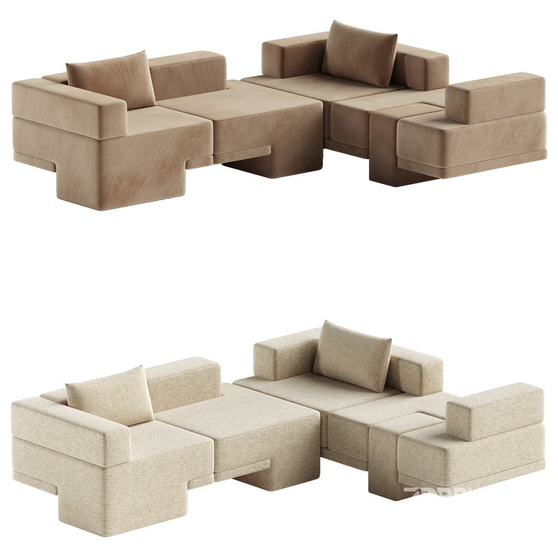 Sarsen 3 Seater Chaise Sectional Image 2
