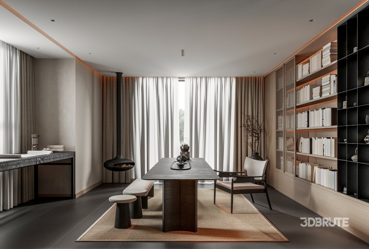 Living Room Dining Room Office Image 3