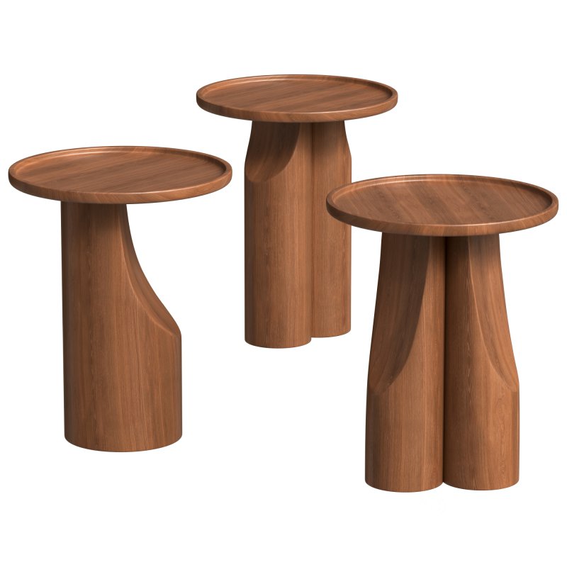 Round walnut side table Image 6