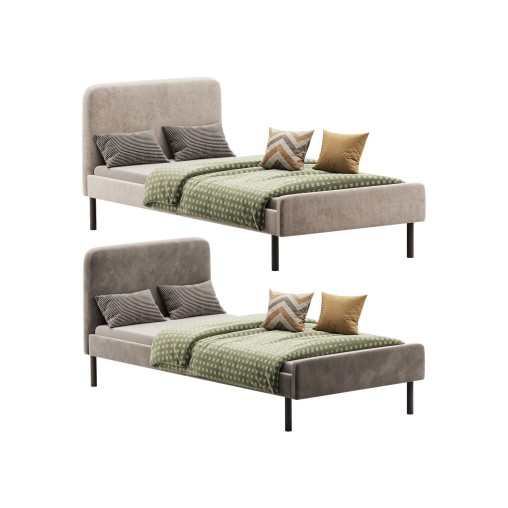 Upholstered bed frame Vissle dark grey Standard Single