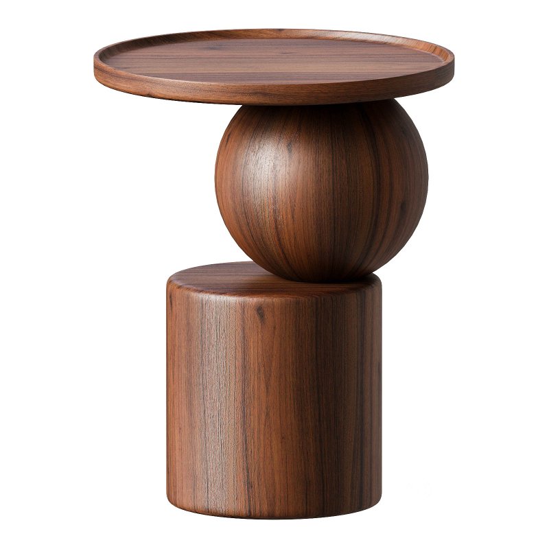 Solid walnut end table, Stigido Image 2