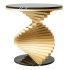 Round Faux Marble Gold Side Table with Metal Frame - Thumbnail 2