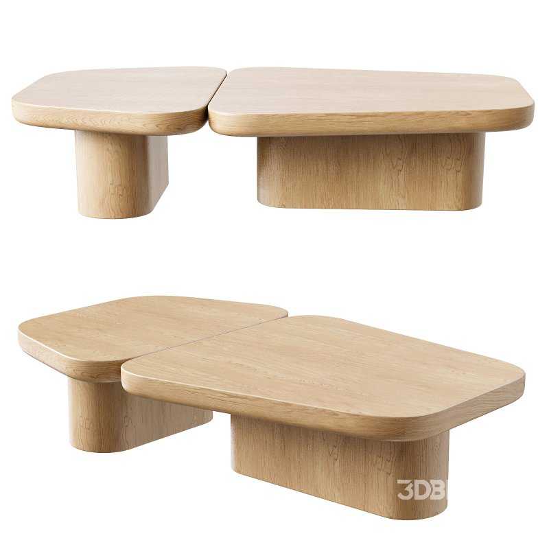 Pangea Contemporary Monolithic Coffee Table in Wood Image 4