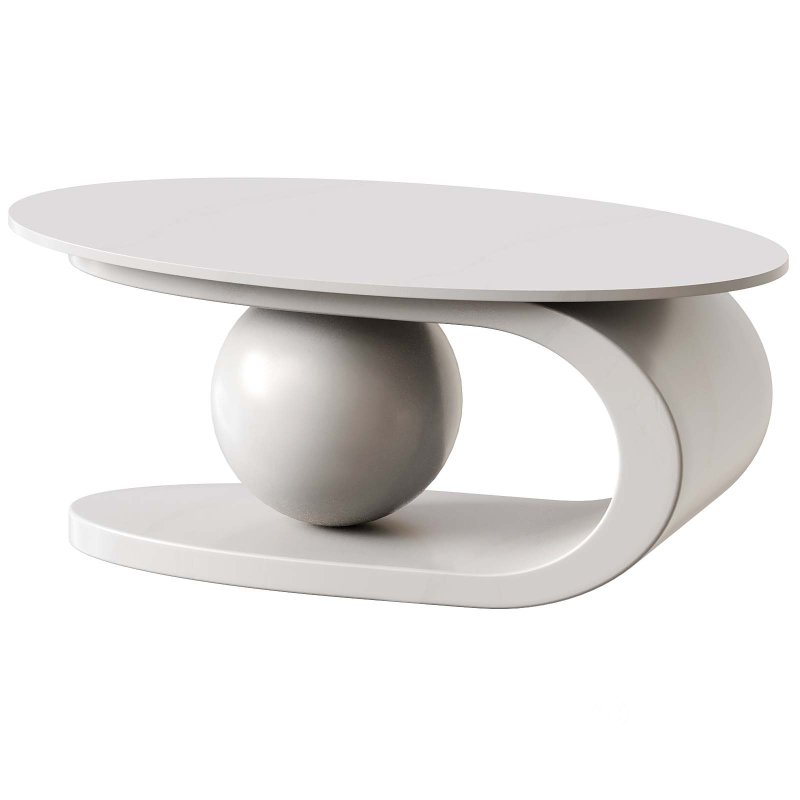 Oval White Coffee Table Low Furniture For Home Image 2