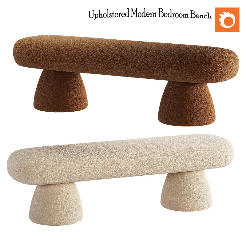 Upholstered Modern Bedroom Bench Image 2