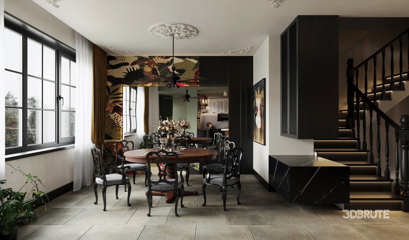 Living Room Dining Room Kitchen Image 15