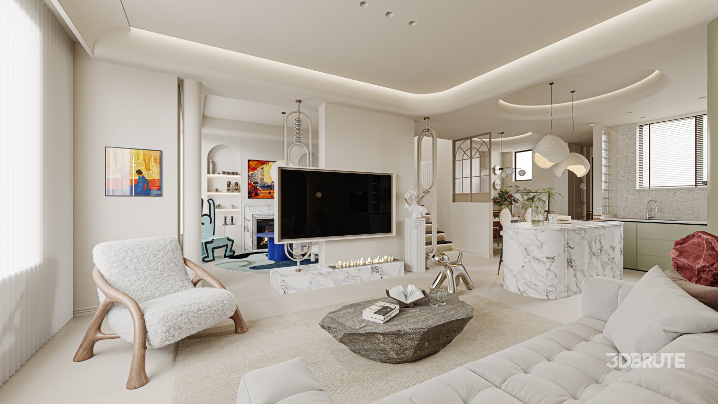 Living Room Dining Room Kitchen Image 11