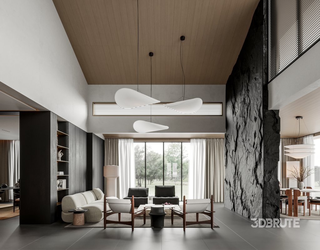 Living Room Dining Room Office Image 5