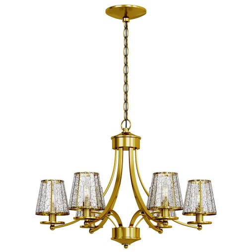 6-Light Brass Modern Crystal Chandelier