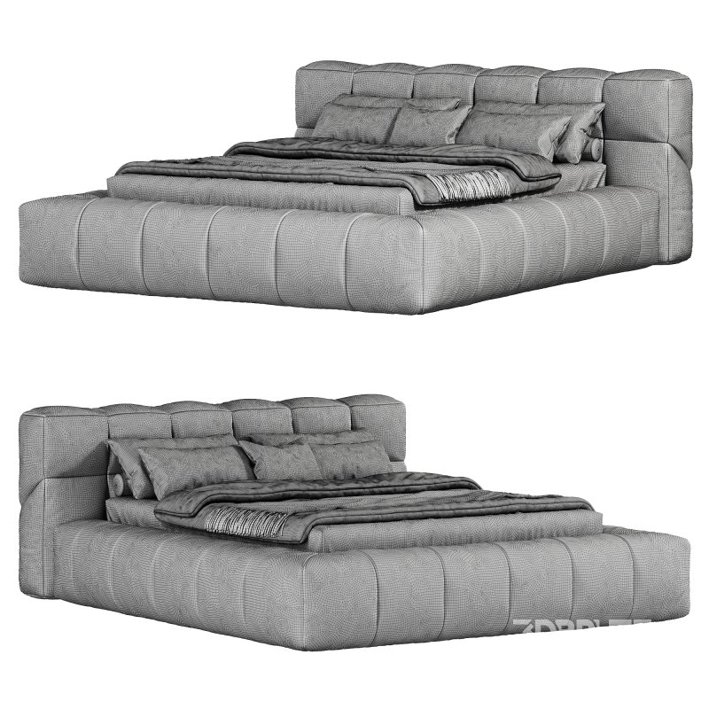 Boucle Upholstered Bed Image 4