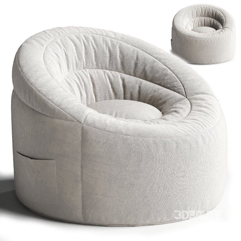 POD by Urban Shop Soft Plush Corduroy Bean Bag Chair with Pocket Image 4