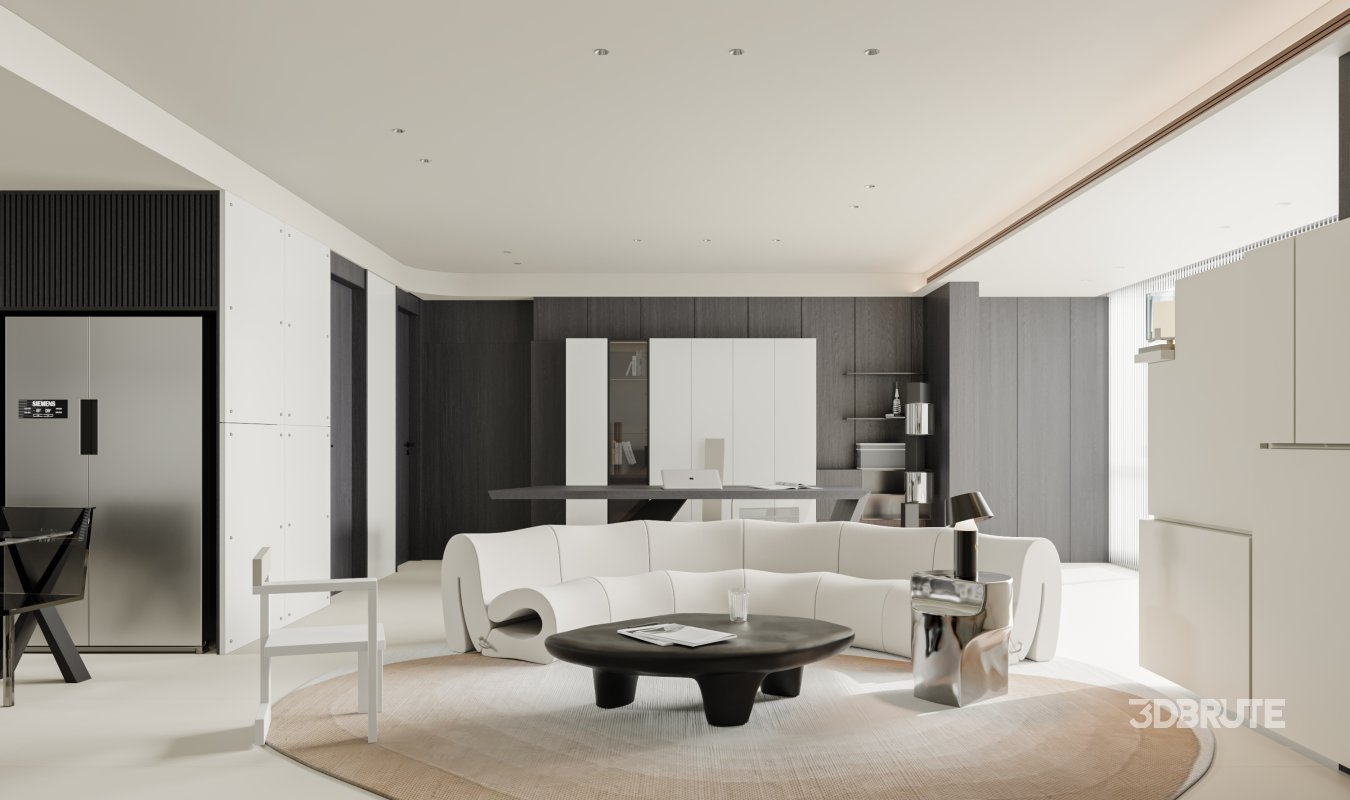 Living Room Dining Room Kitchen Image 3