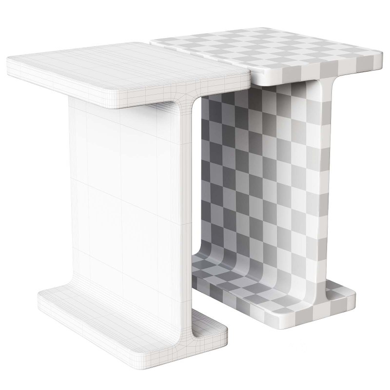 I Beam Black Marble Side Table Image 7