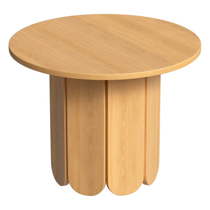 Round wood veneer dining table Image 3