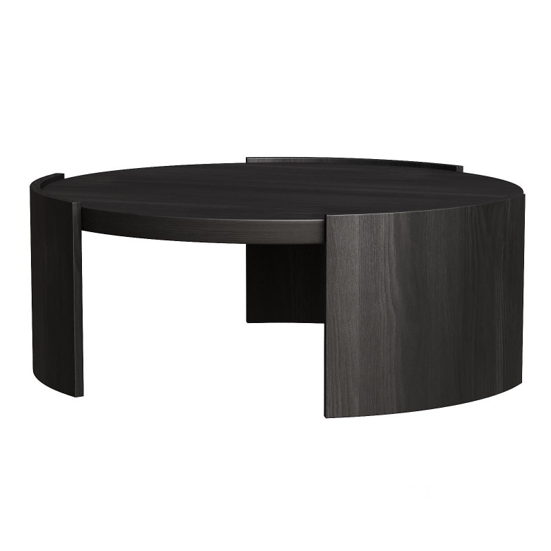Tamera 100cm Wooden Round Coffee Table – Black Image 3