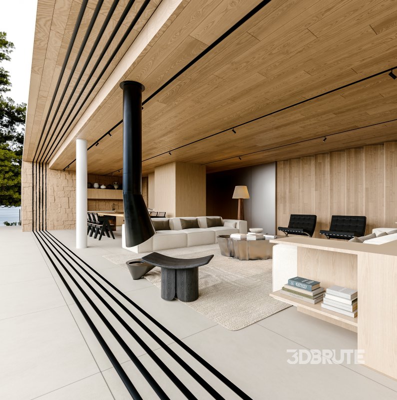 Living Room Dining Room Pool Image 2