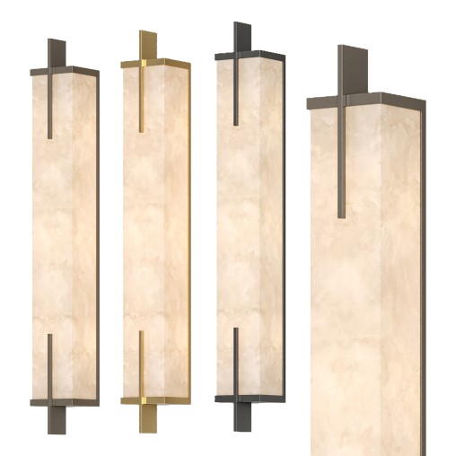 Modern Luxury Full Copper Marble Rectangle LED Wall Sconce