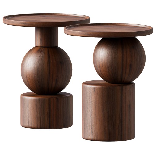 Solid walnut end table, Stigido