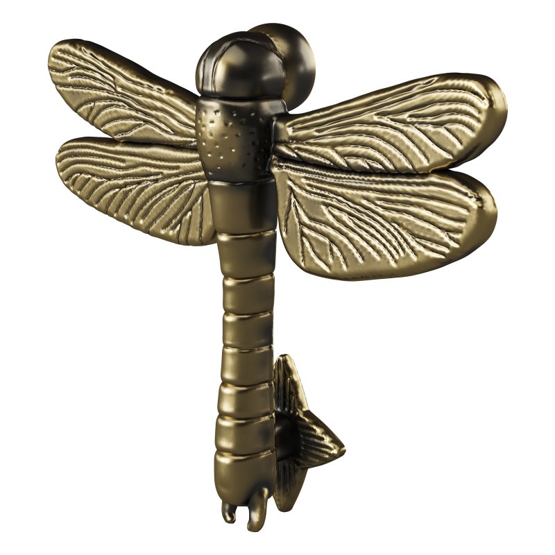 Antique Brass Dragonfly Design Front Door Knocker Vintage Style Image 8