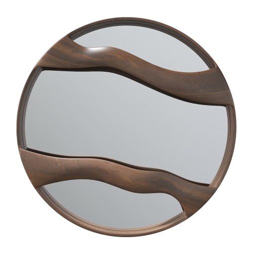 Walnut Wood Mirror Wall Decor