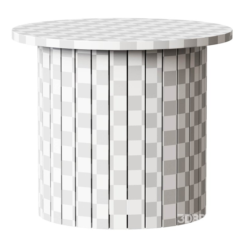 Round wooden side table Image 1