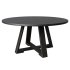 Uttermost Gidran Round Wood Rich Charcoal Black Dining Table - Thumbnail 1