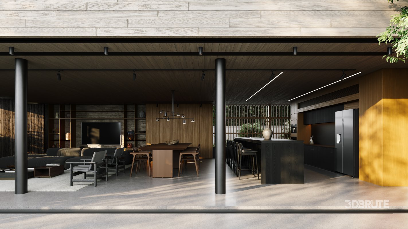 Living Room Dining Room Kitchen Image 19