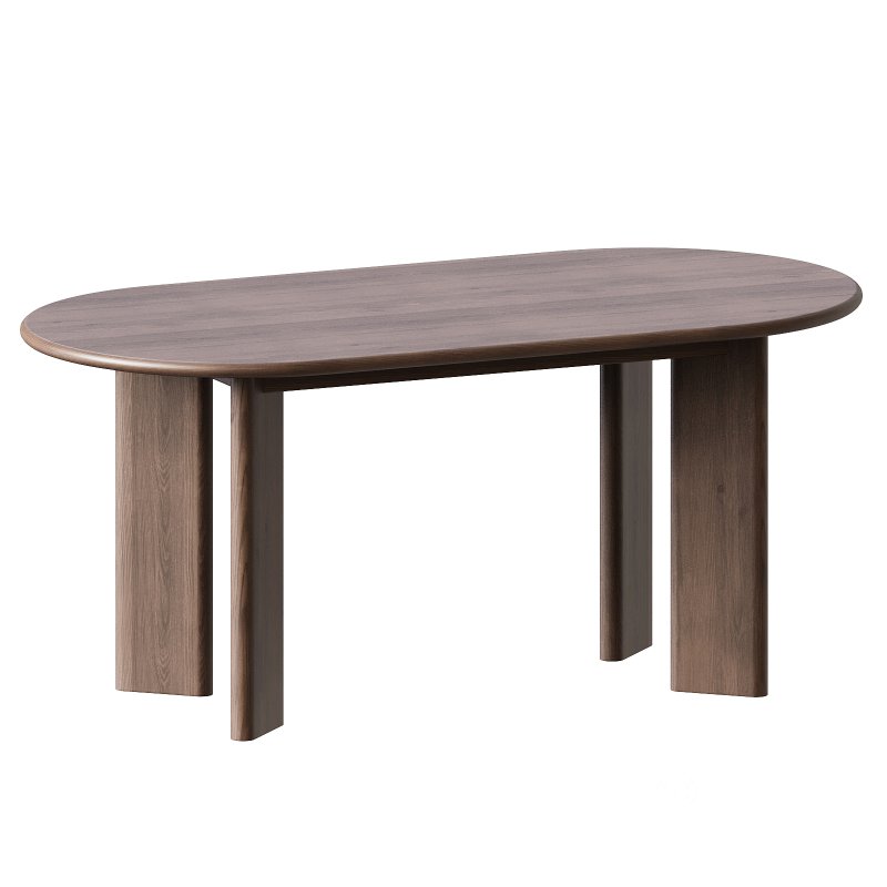 Oval Wood Dining Table Image 4