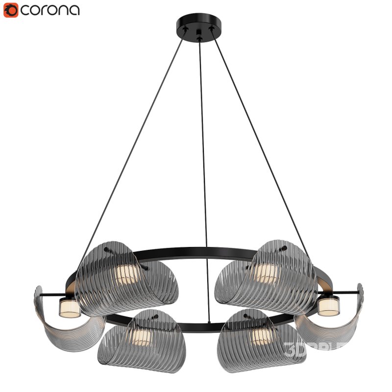 Curved Striped Glass light Image 4