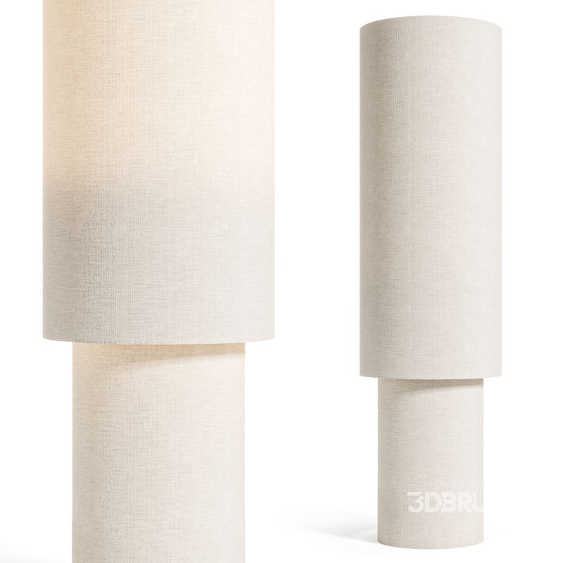 H M Fabric and Metal Floor Lamp Image 3