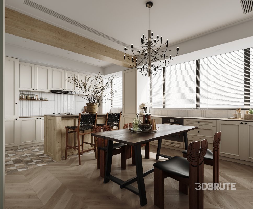 Living Room Dining Room Kitchen Image 1