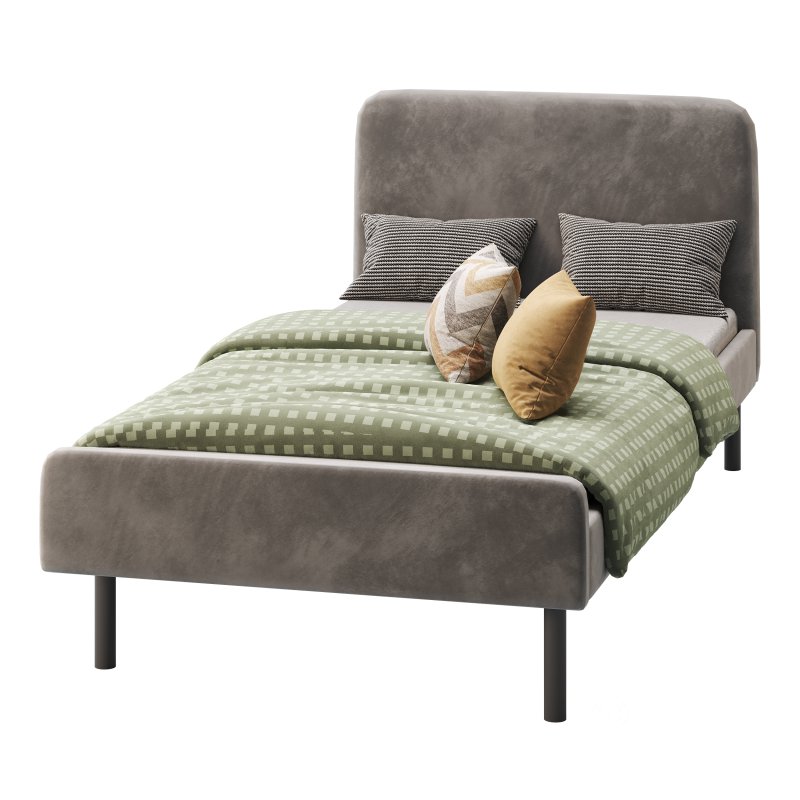 Upholstered bed frame Vissle dark grey Standard Single Image 4