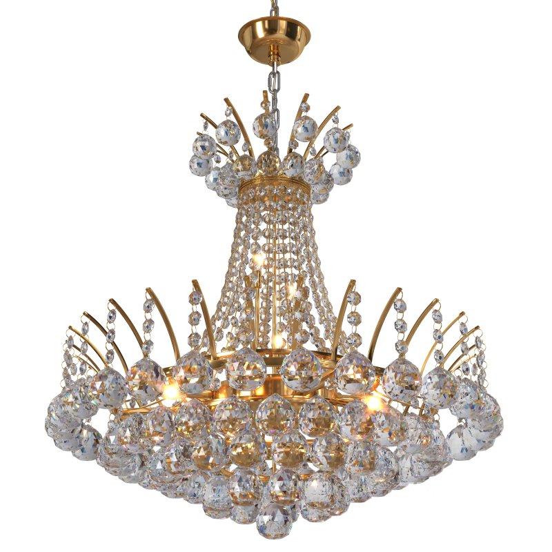 Empire 8-Light Gold Finish and Clear Crystal Chandelier Image 1