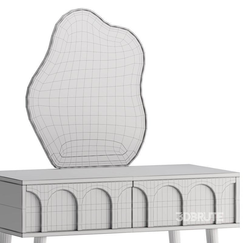Ensemble coiffeuse avec tabouret et miroir Carmell Image 14