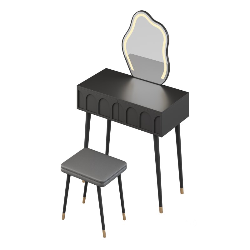 Ensemble coiffeuse avec tabouret et miroir Carmell Image 8