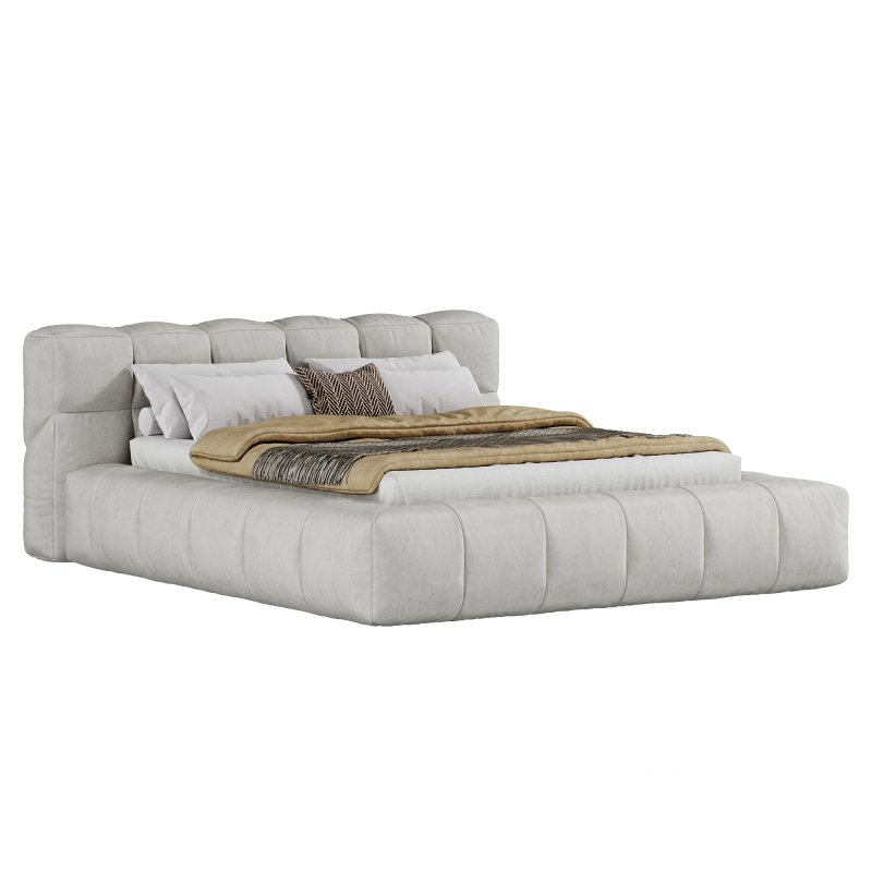 Boucle Upholstered Bed Image 2