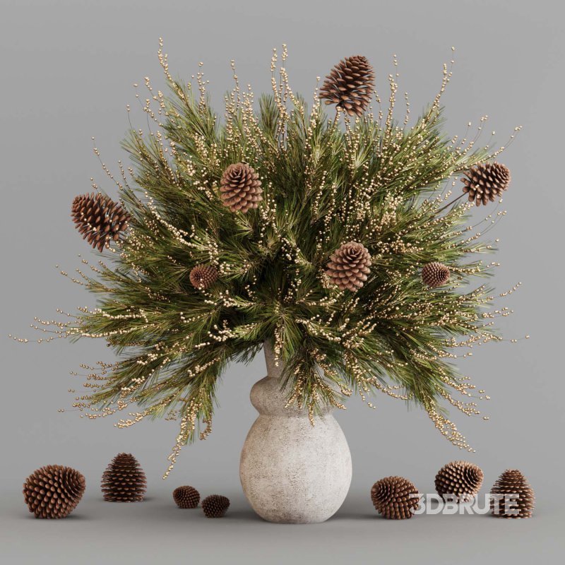 Winter pine fruit vase Image 3